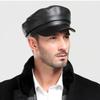 Fashion PU Leather Berets Korean Style Leisure Sun Hats Solid Color Sports Cap Women Men
