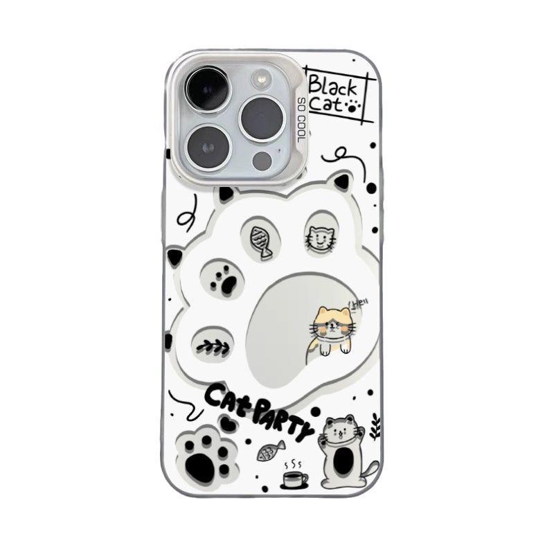Trendy brand cat claws Apple 11promax mobile phone case iPhone11 cute 11IMD vitality case 11 colored silver