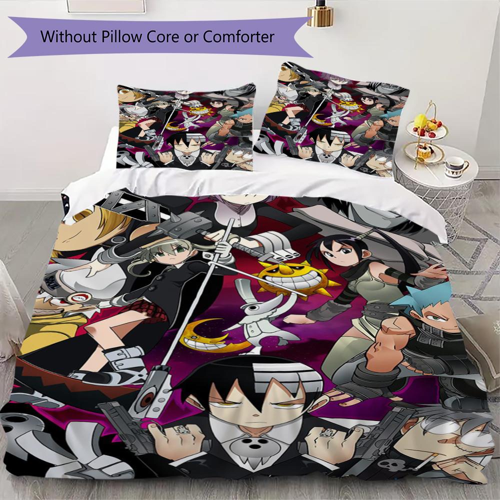 

Soul Eater Pattern Bedding uilt Set uilt Cover Pillowcase Home Decoration Birthday Gift (1 * duvet cover + 2 * pillowcase without core)173 135x200cm