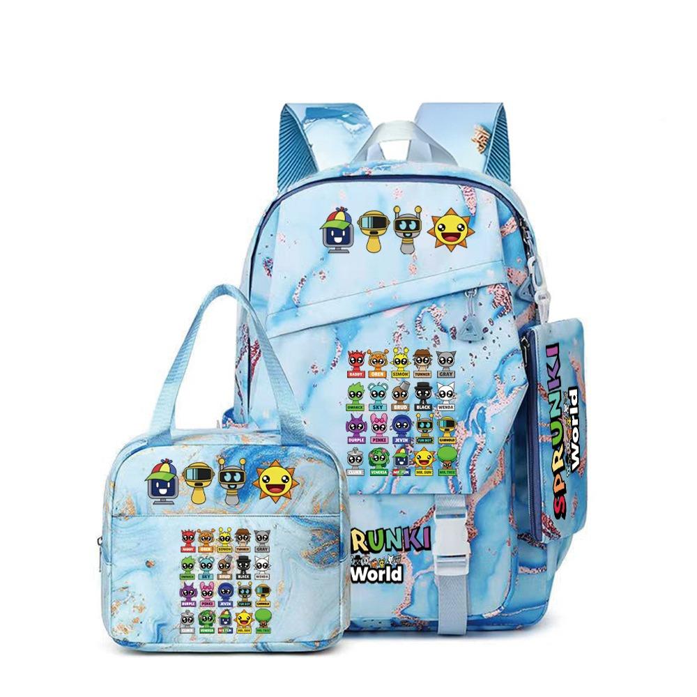 Rhythm Box Music Game Backpack Student Children Cute School Bag Three-piece Lunch
