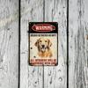 Metall-Wandkunst, Lustiges Golden Retriever Schild, Vintage Türdekor