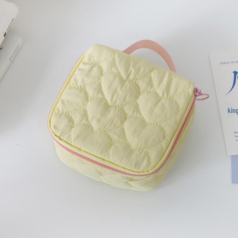 Korean Style Cute Heart Makeup Bag - Large Capacity Travel Toiletry Pouch