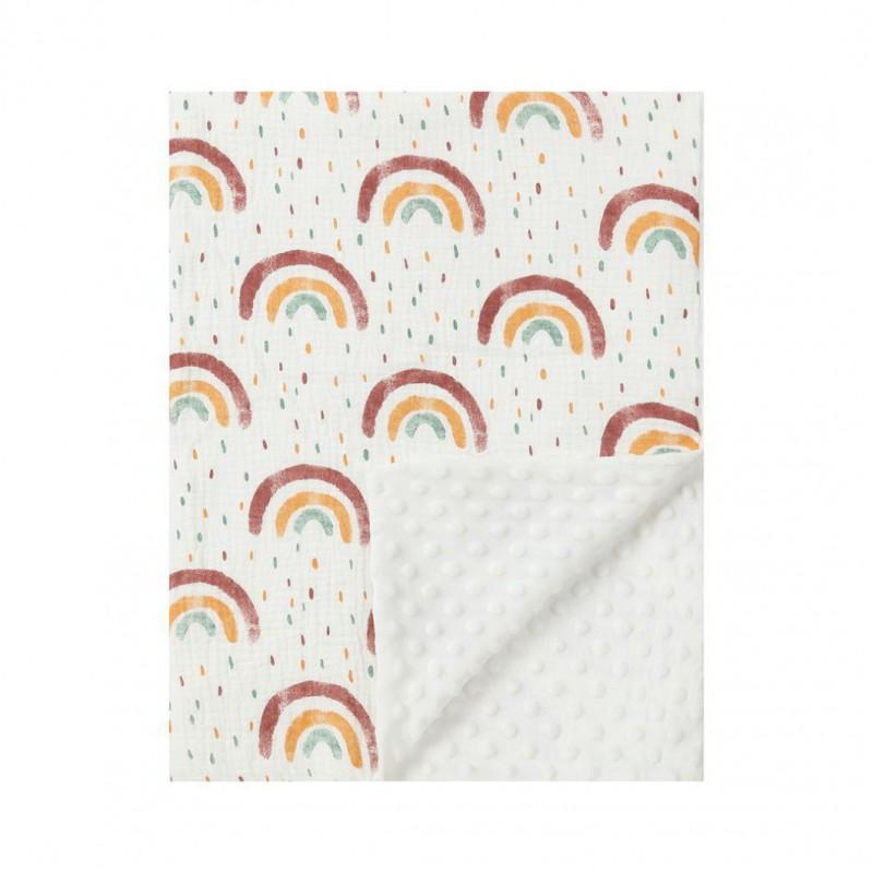 Soft Cotton Muslin Baby Blanket 3-Layer Breathable Swaddle Stroller Crib Car Seat Comfort Soothing Wrap