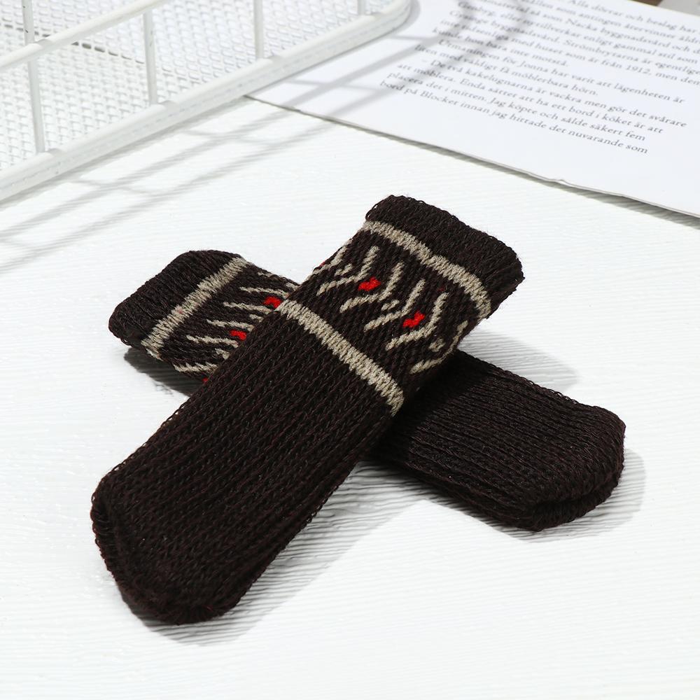 4Pcs Thickened Knitting Chair Foot Socks Non-slip Table Leg Feet Sleeves Furniture Floor Protector Cover Noise Reduction