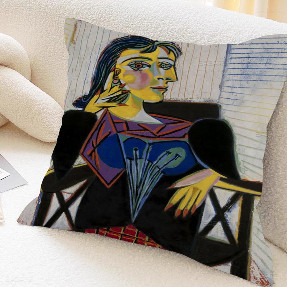 P-Picasso Painting Art Pillow Cushion Cover Pillowcase Living Room Sofa Home Decor Customized 16x16Inch