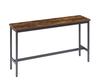 Long Bar Table with 3 Padded PU Bar Stools, Industrial Bar Table for the Kitchen, Breakfast Room, Living Room, Banquet Hall, Rustic Brown and Black