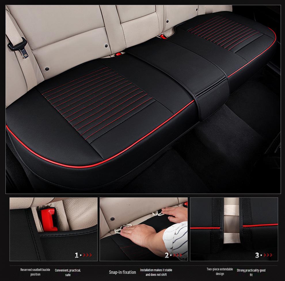 GM Full Surround Non-Slip Wear-Resistant Car Seat Cushion Set - Breathable Nappa Leather, All-Season, Three-Piece