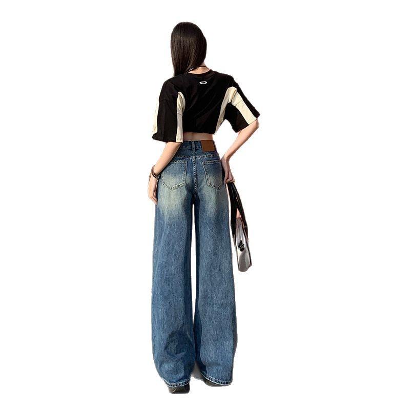 Jeans Women's Spring Wide-leg Jeans Women's Spring High Waist Loose Draping Straight-leg Trousers Wide-leg Trousers Women's Spring