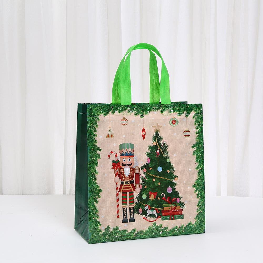Christmas Gift Bag Elegant Non-Woven Fabric Tote Bag Foldable Gift Storage Waterproof Bag Shopping Bag for New Year Christmas