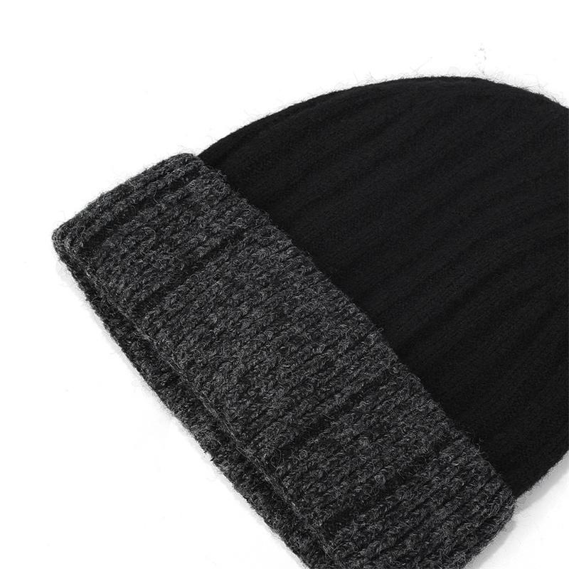 Winter Men Wool Hat Color-Matching Knitted Hat Outdoor Warm Cold-Proof Hat
