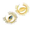 Alien Pupil Earwear Exaggerate Circular Ear Pendant Blue Eye Shape Ear Jewelry Big Hoop Earring Ornament for Women