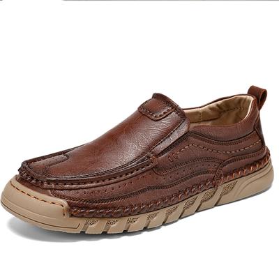 38-46 Retro Kuhleder Schuhe Herren Slipper Handgefertigt Lässige Lederschuhe Mokassins Herren Flats Schuhe