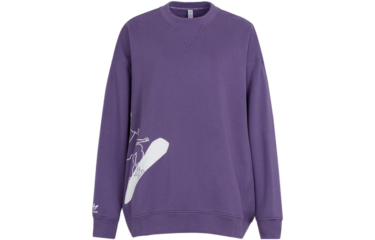 Adidas Originals Sweatshirts Women s Purple Crew Neck Moderate Regular IK4316 S