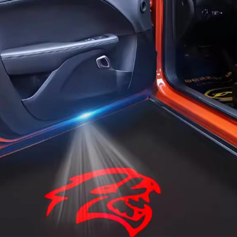 Red For Dodge Door Shadow Light 2pcs Dodge Courtesy Light Car Door Welcome Light For Dodge Challenger 2008-2019 SRT Car Styling
