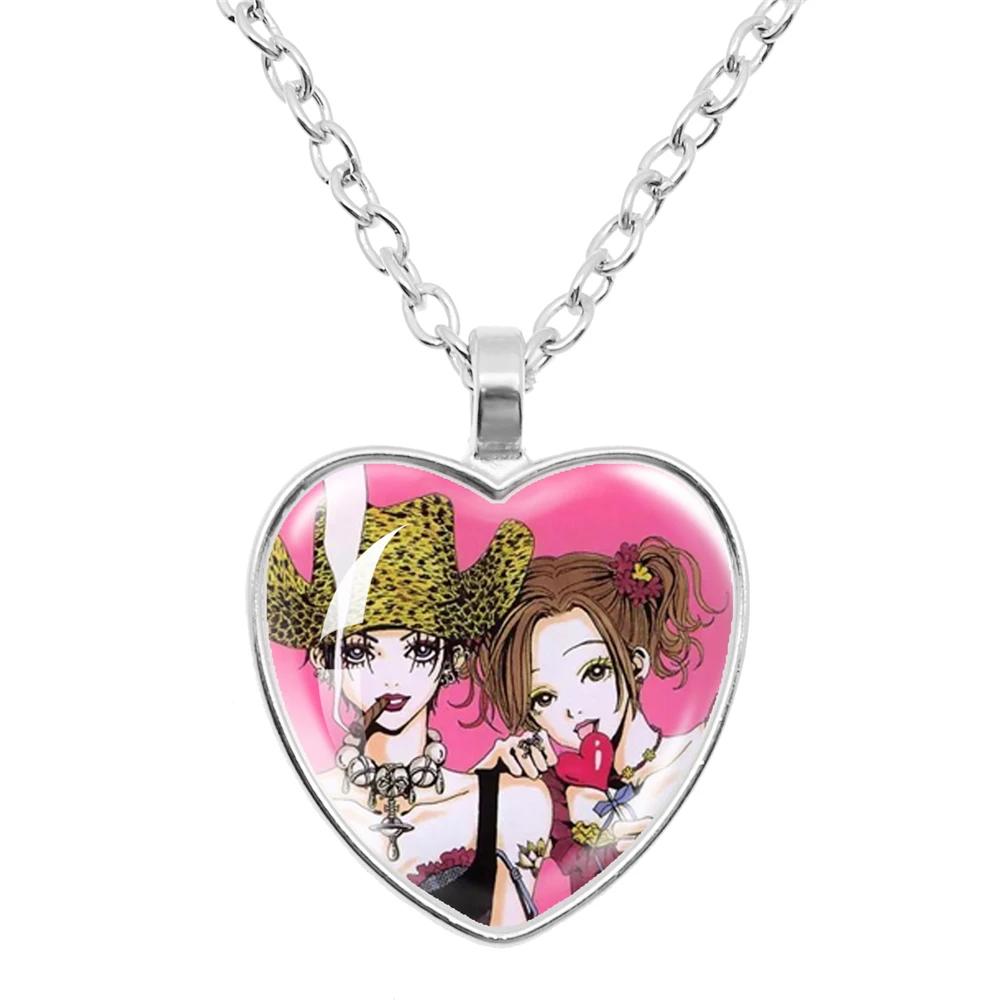 Japanische Anime Mode NANA Manga Osaki Glas Herz Halskette Figur Schmuck Fans Tasche Anhänger Geschenke Für Mädchen