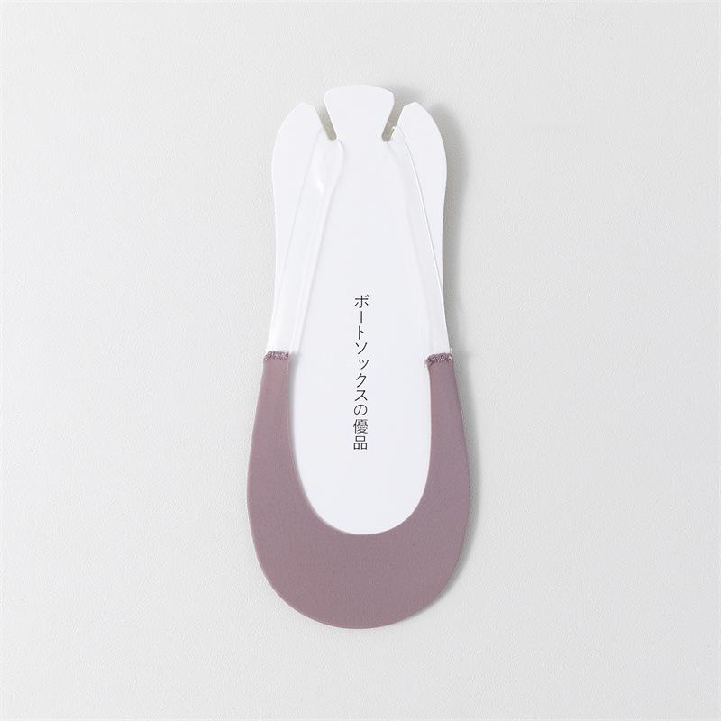 Damensocken Damen Sommer Baumwolle Unterseite Flacher Mund Silikon Rutschfeste Unsichtbare Socken Transparente Strapssocken