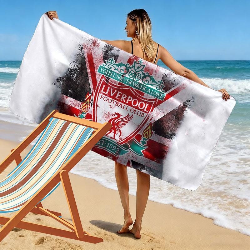 Liverpool Print Beach Towel, Large Soft Quick Dry Towel for Beach Camping Swimming