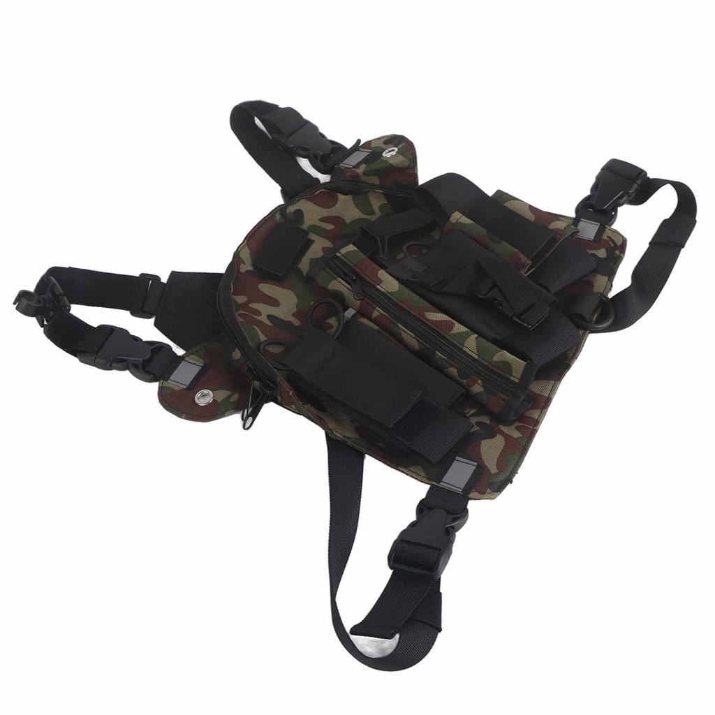 Radio Harness Chest Front Pack Pouch Holster Walkie Talkie Vest Rig Carry Bag OutdoorLight Camouflage