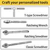 30-in-1 Multifunction S2 Steel Ratchet Screwdriver & Wrench Set