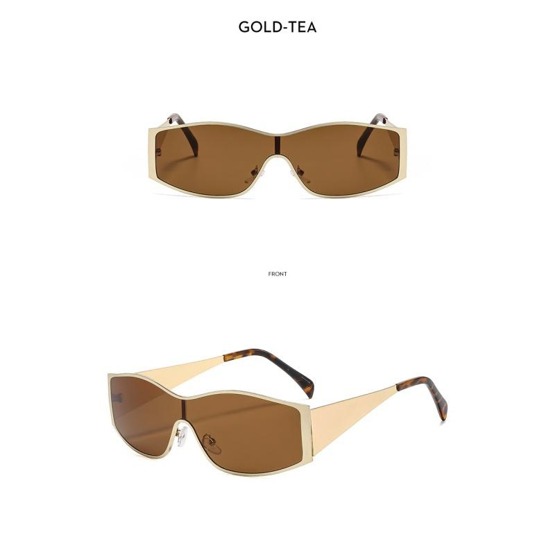 Women's glasses fashion new one-piece metal cycling sunglasses, cross-border European and American ins Xiaohongshu personalized high-end sunglasses