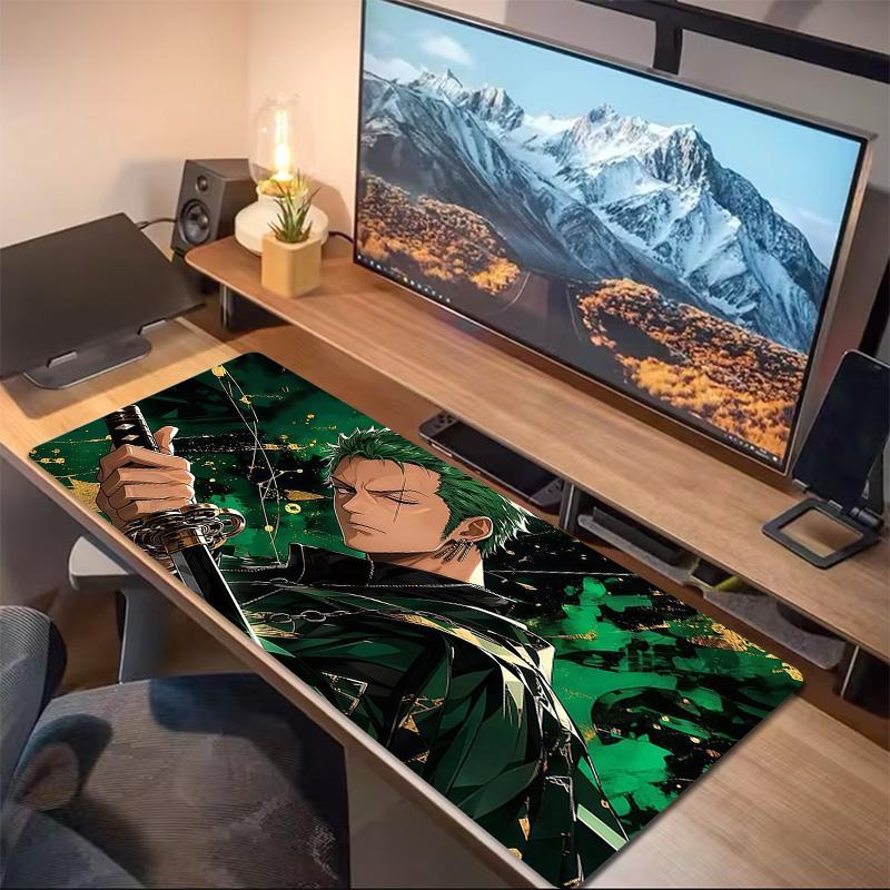 Roronoa Zoro Print Cushion Non-slip Laptop Tablet Big Mousepad XXL Mat Mini PC Playmat With Lock Edge