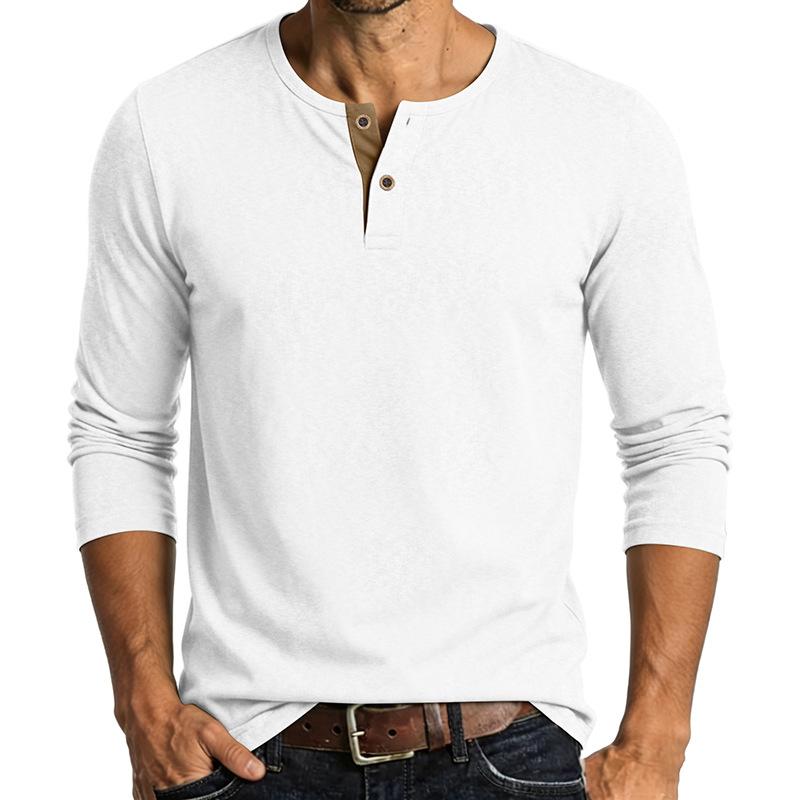 Men Long Sleeve Henley Shirt Casual Buttoned Base Layer Top Lightweight Comfortable Fit Soft Fabric