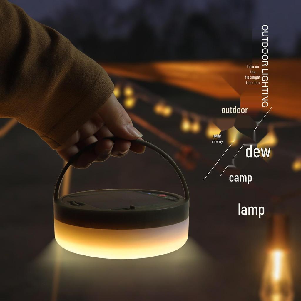 Ultra Bright Waterproof Solar Camping String Lights with Tent Lamp and Tape Measure Storage