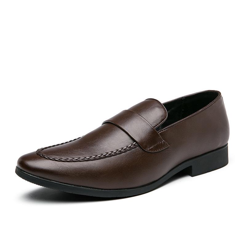 2025 Men s Pointed Toe Slip-On Loafers - Summer Casual Leather Shoes 38