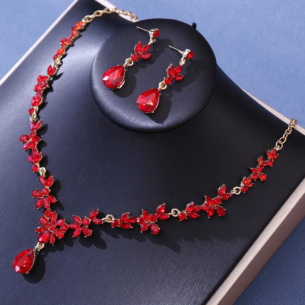 DIEZI Luxury Rhinestone Crystal Tiara Necklace Earrings For Women Wedding Party Elegant Bridal Bride Crown Hair Accessories