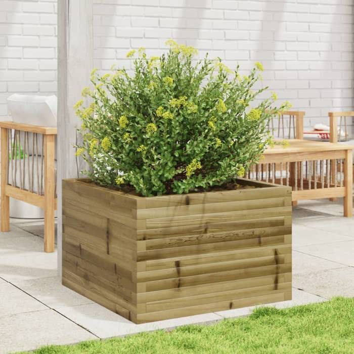 VidaXL Planter 70x70x45.5 Cm Impregnated Pine Wood, Outdoor Planter, Flower Box, Plant Box, Planter 847257
