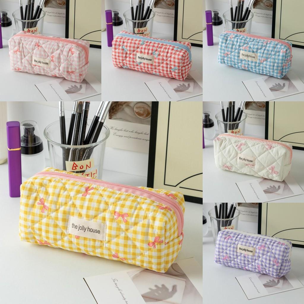 Estojo de Lápis Estilo Ins Borboleta Laço Estudante Com Grande Capacidade Para Material Escolar