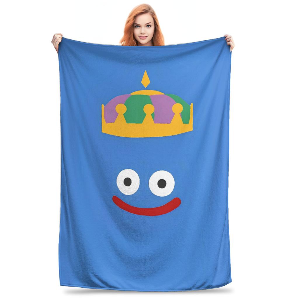 D-Dragon Quest Slime Plush Blankets Kids  Flannel Throw Blanket For Couch Chair Sofa Bed Warm Custom Quality Bedspread Gift Idea