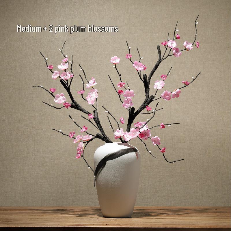 Elegant Pink Plum Blossom Dried Flower Bouquet for Home Decoration