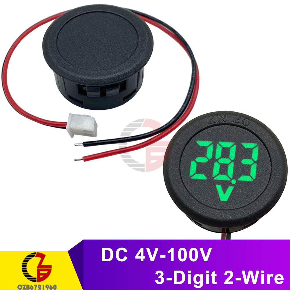 DC 4.7-30V 0.56'' Inch LED Digital Voltmeter Voltage Meter Car Motorcycle Electric Volt Tester Detector DC 5V 12V 24V 2 Wire