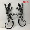 Metallgecko Wandkunst Set aus 2 Stück Robuste Innenwanddekoration mit Handwerkskunst, Modernes Metall-Wandbehang für Wohnzimmer & Schlafzimmer