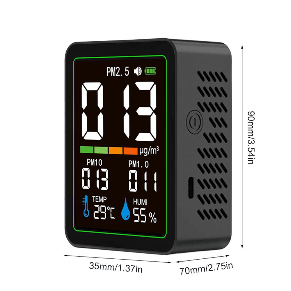 Portable 5In1 Multi-functional Smart Air Quality Monitor Pm2.5 Pm1.0 Pm10 Laser Dust Tester Temperature Humidity Meter for Home Monitoring Instrument