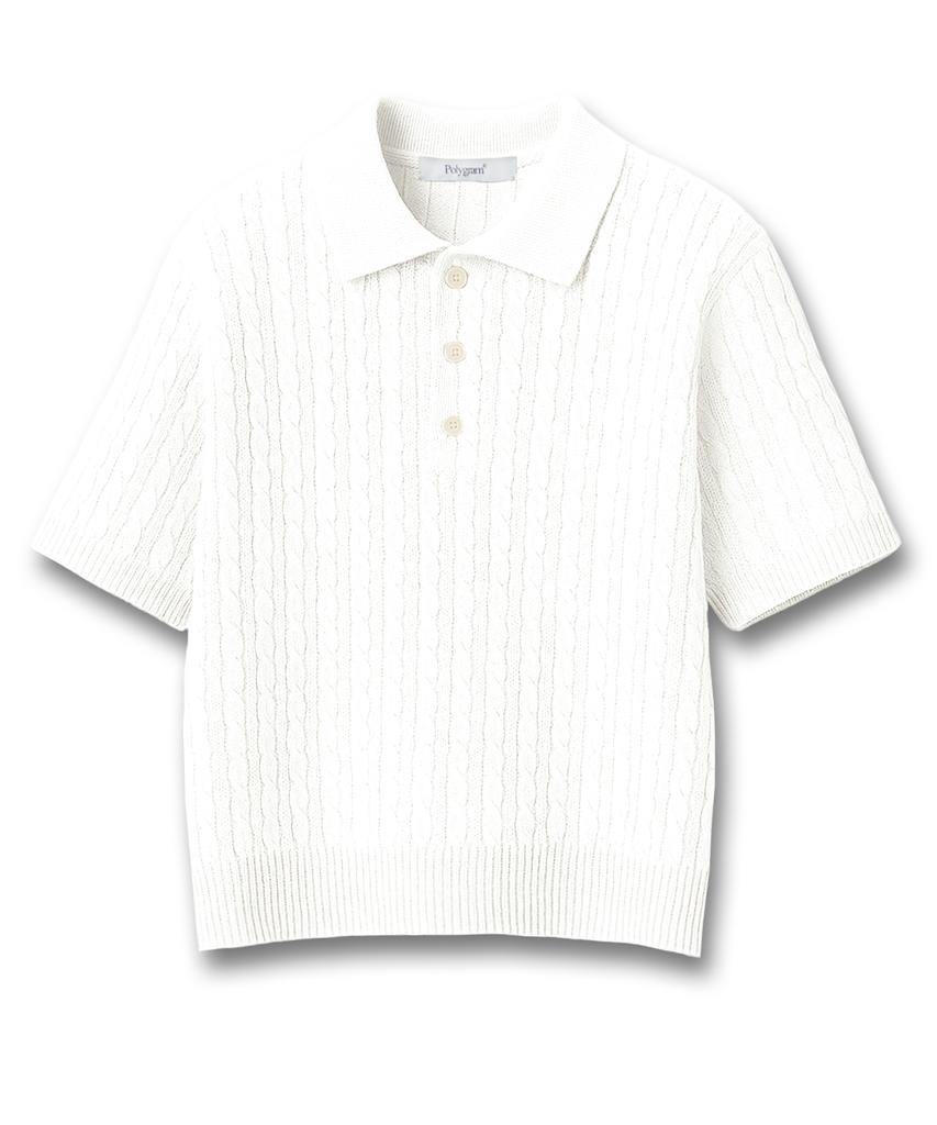 POLYGRAM Washable Cotton Cable Collar Half Knit - 4 Colors