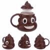 New Water Coffee Mug Poo Emoji Mug Funny Banter Mug Cup Gift With Cover Brown
