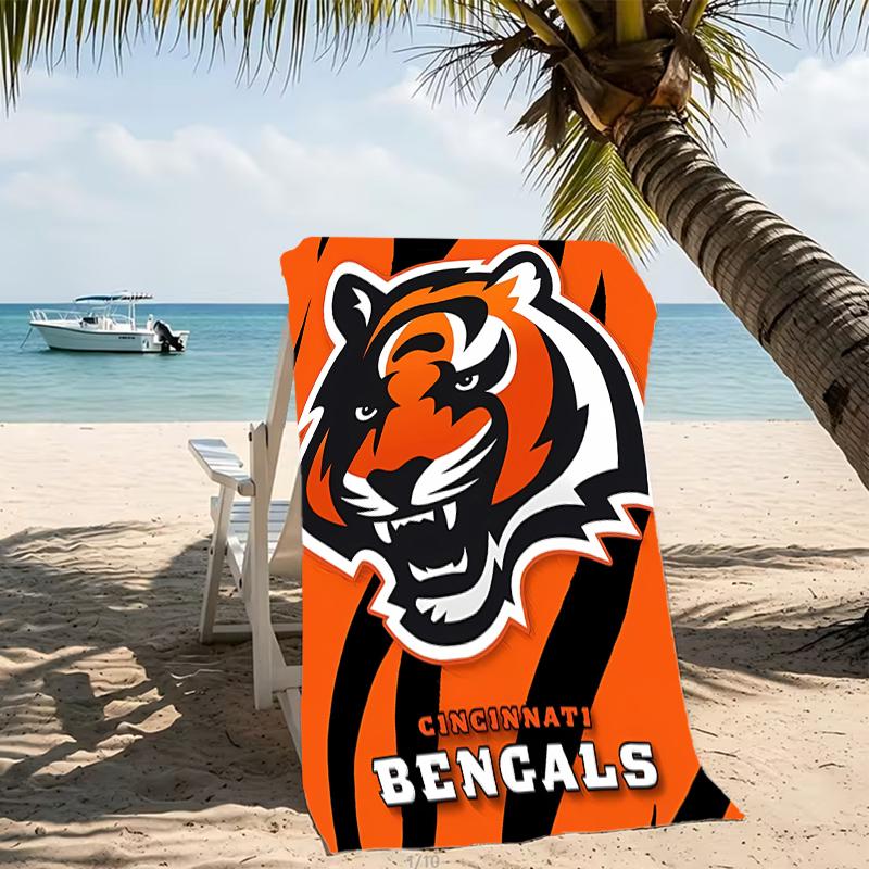 Beach Towel with Cincinnati Bengals LOGO Pattern - Soft,absorbent,machine Washable Lightweight&Modern,swimming,Travel Essentials