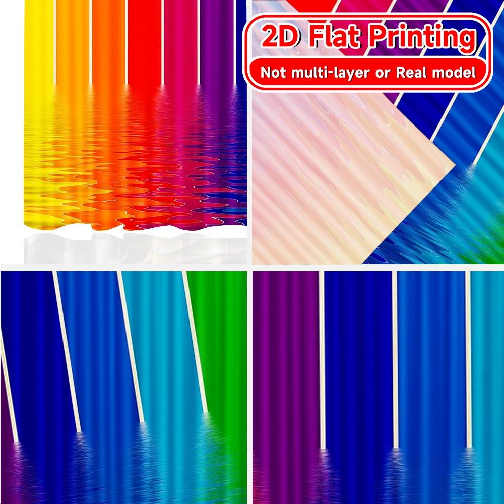 2pcs, 2D FLAT PRINTING Curtains (Without Rod) Rainbow Reflection Festival Creative Curtains Versatile Polyester Curtains Outdoor