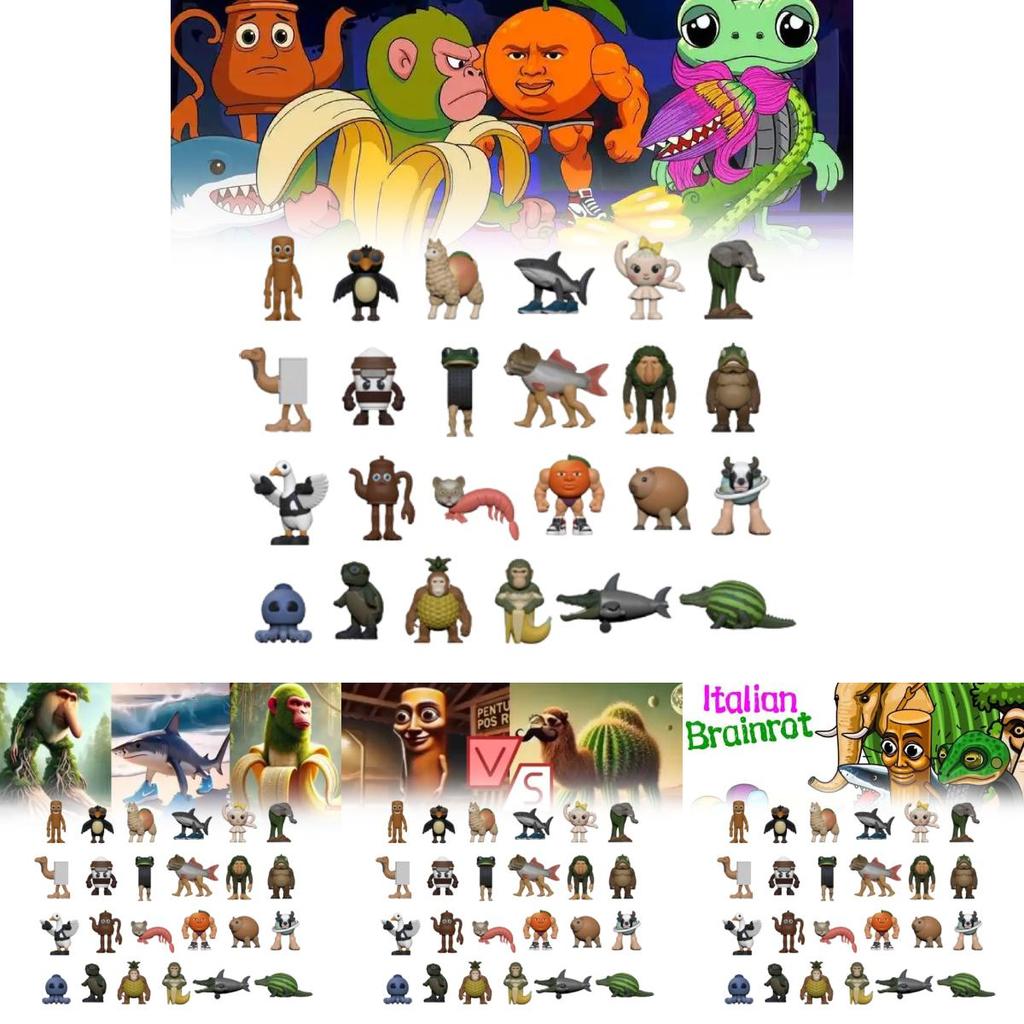 Italian Brainrot Al Collectible Figures Set With Pvc Material For Display And Gift Purposes