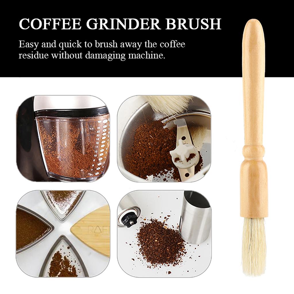 Coffee Grinder Machine Cleaning Brush Solid Wooden Handle Practical Cleaner Tool Accessory
