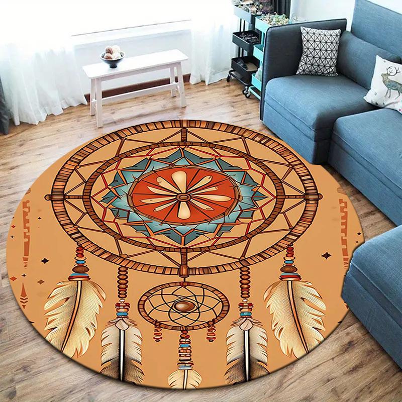 Dreamcatcher Round Area Rug,Carpet Rug for Living Room Bedroom Sofa Playroom Decor,Non-slip Floor Mat