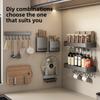 Kitchen Wall Hook Rack With Space Aluminum Material For Kitchen Organization And Utensil Storage
