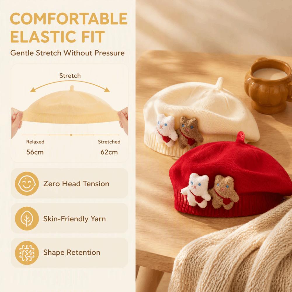 Knit Kids Beret Soft Girls Beret Cute Baby Hat Daily