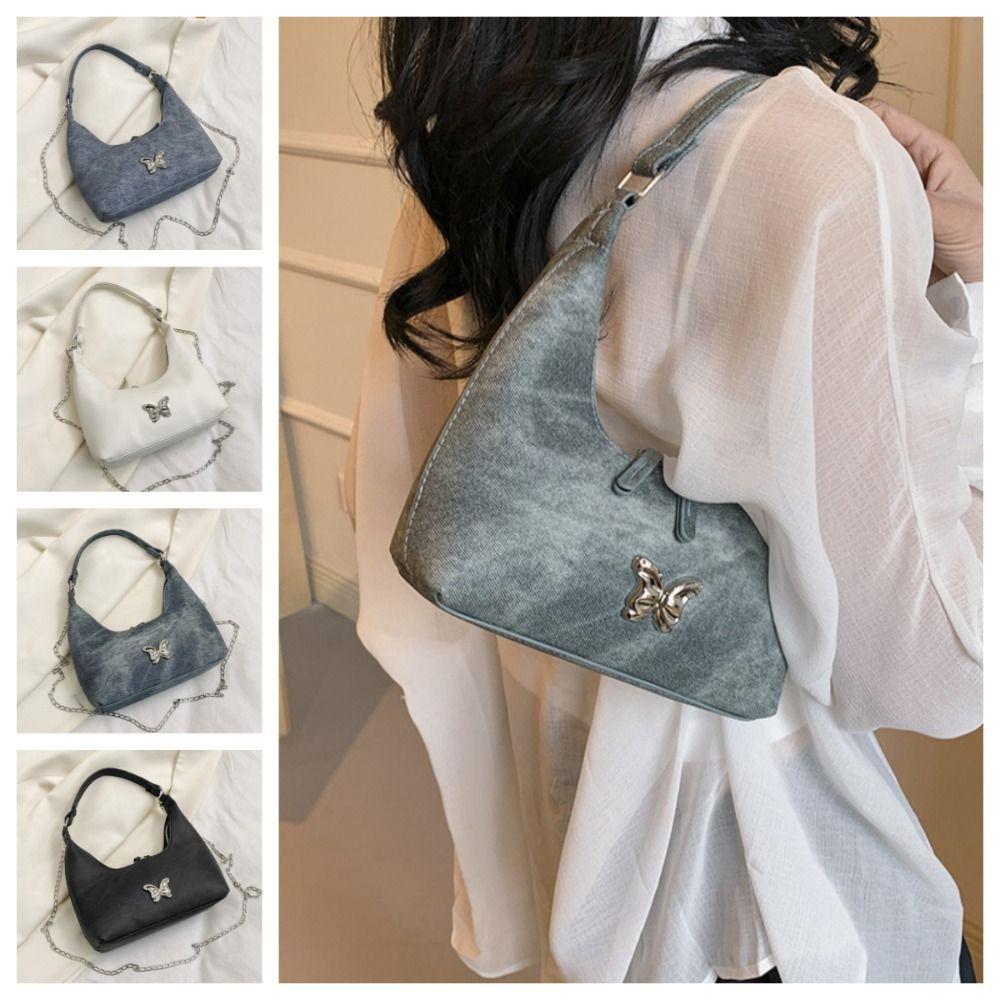 

Сумка для покупок Сумка на плечо с бабочкой Сумка для подмышек Сумка через плечо Джинсовая сумка-хобо Уличная одежда