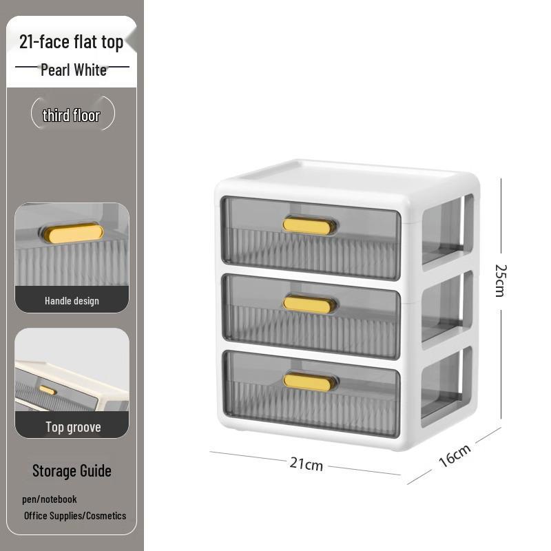 Transparent Large Capacity Cosmetic Storage Box with Drawers for Makeup, Jewelry, and Masks