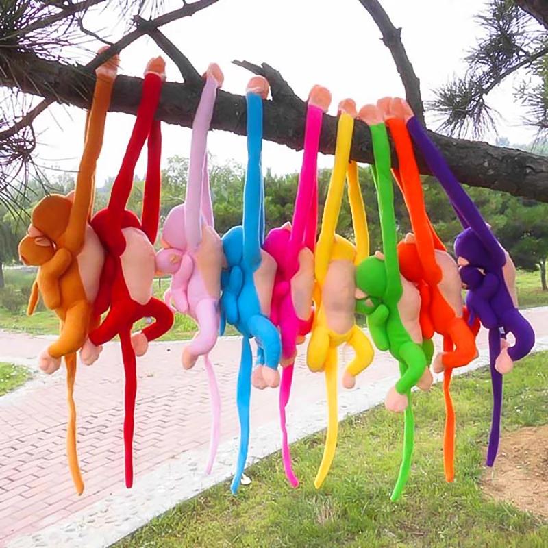 New Color Long Arm Monkey Plush Stuffed Doll Kids Cute Animal Plush Toys Creative Curtain Doll Hanging Monkey Decorative Gifts