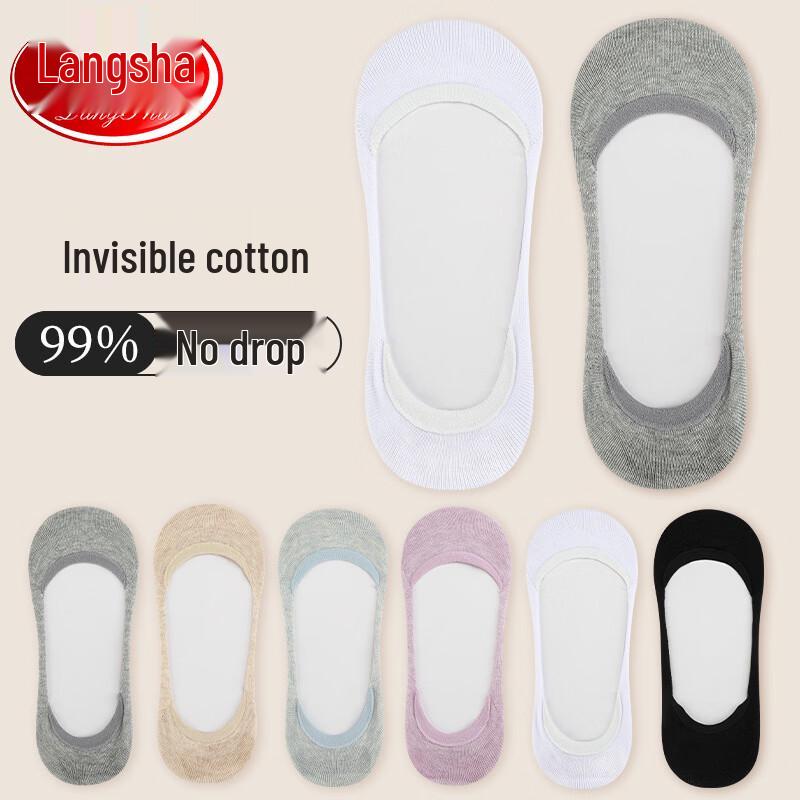 LangSha Women s Non-slip Invisible Mesh Liner Socks - 5 Pairs