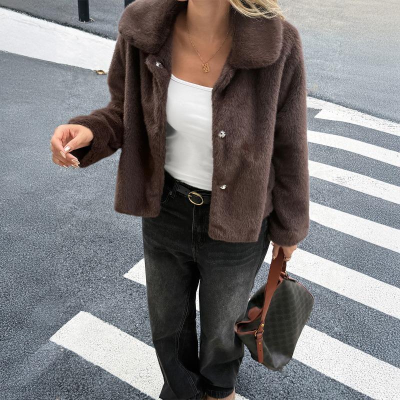 Elegant Long-sleeved Jacket for Women 2025 Autumn and Winter Fashionable Simple Casual Versatile